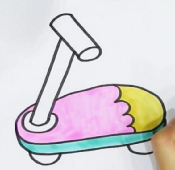 彩色滑板简笔画（分享超简单的滑板绘画教程）