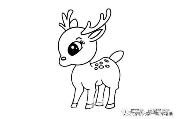 儿童彩色小鹿简笔画（可爱漂亮的小鹿简笔画画法步骤教程）