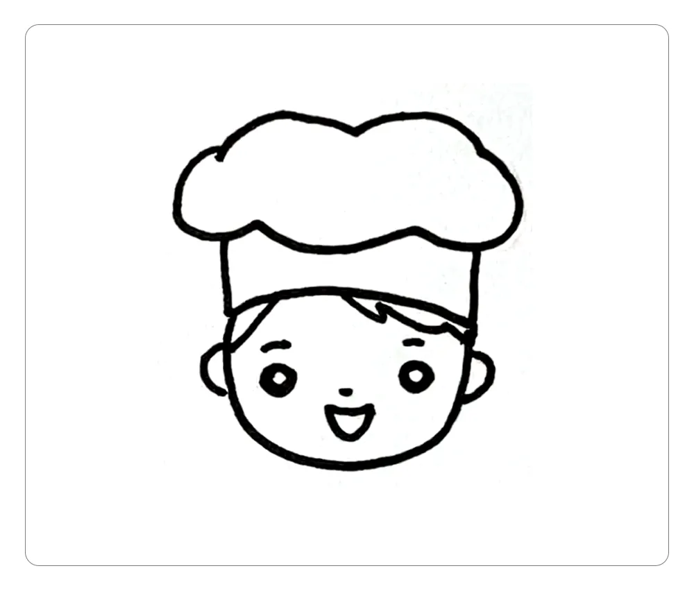 教你画小厨师彩色简笔画（卡通厨师简笔画图文步骤教程）